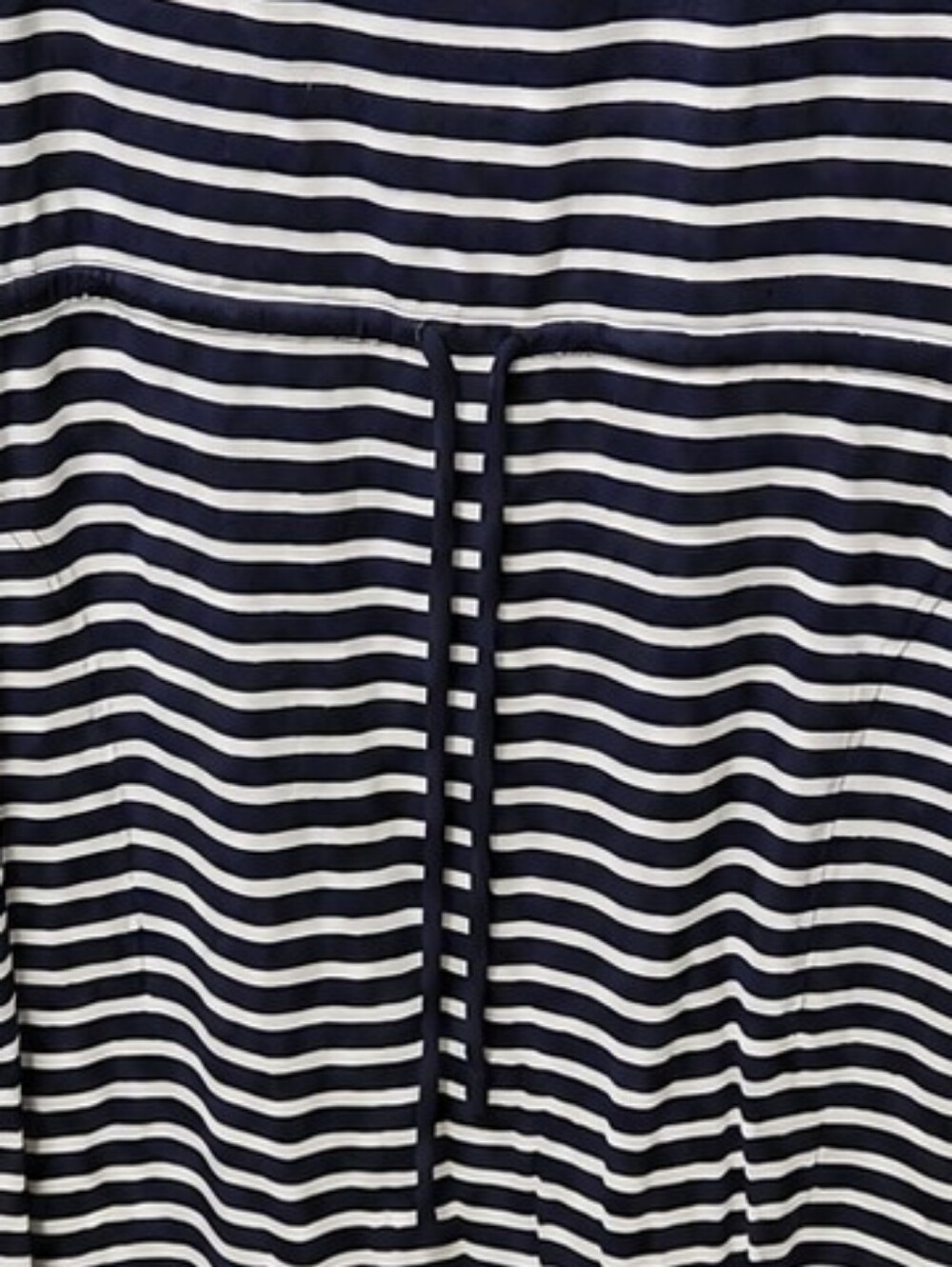 Talbots Preppy Navy White Striped Modal Maxi Dress Drawstring Waist L - Picture 6 of 15